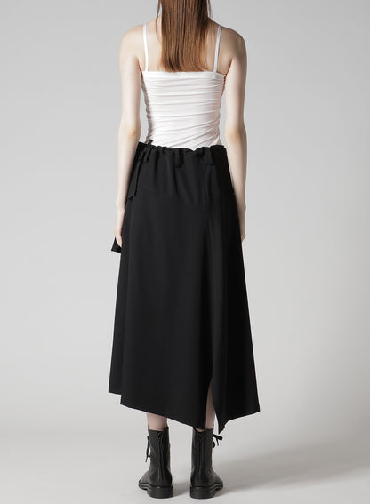 WOOL GABARDINE Y BIG FLAP SKIRT