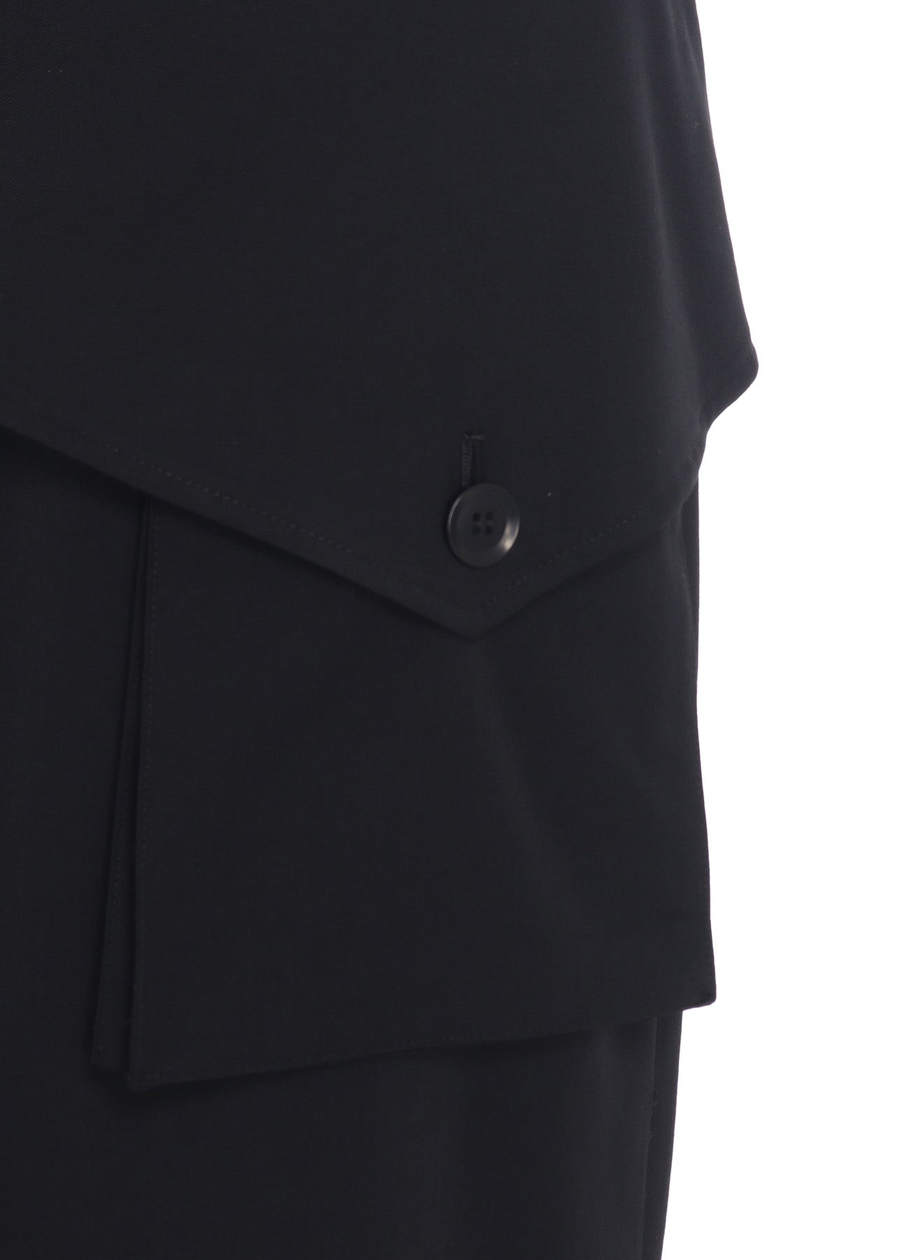 WOOL GABARDINE Y BIG FLAP SKIRT