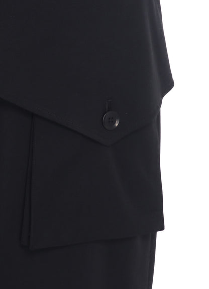 WOOL GABARDINE Y BIG FLAP SKIRT