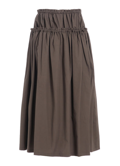 COTTON TWILL DOUBLE GATHERED SKIRT