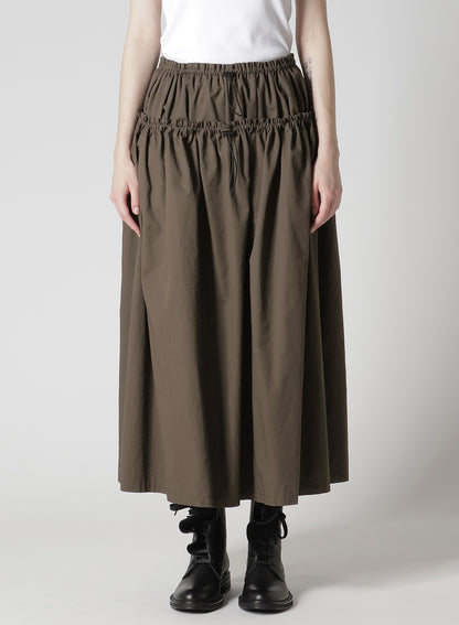 COTTON TWILL DOUBLE GATHERED SKIRT