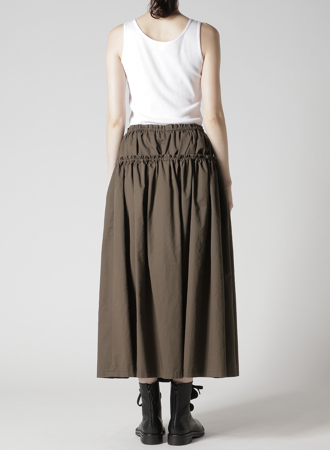 COTTON TWILL DOUBLE GATHERED SKIRT – THE SHOP YOHJI YAMAMOTO