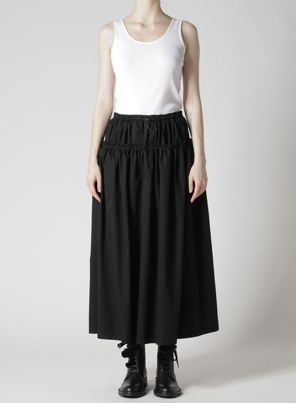 COTTON TWILL DOUBLE GATHERED SKIRT