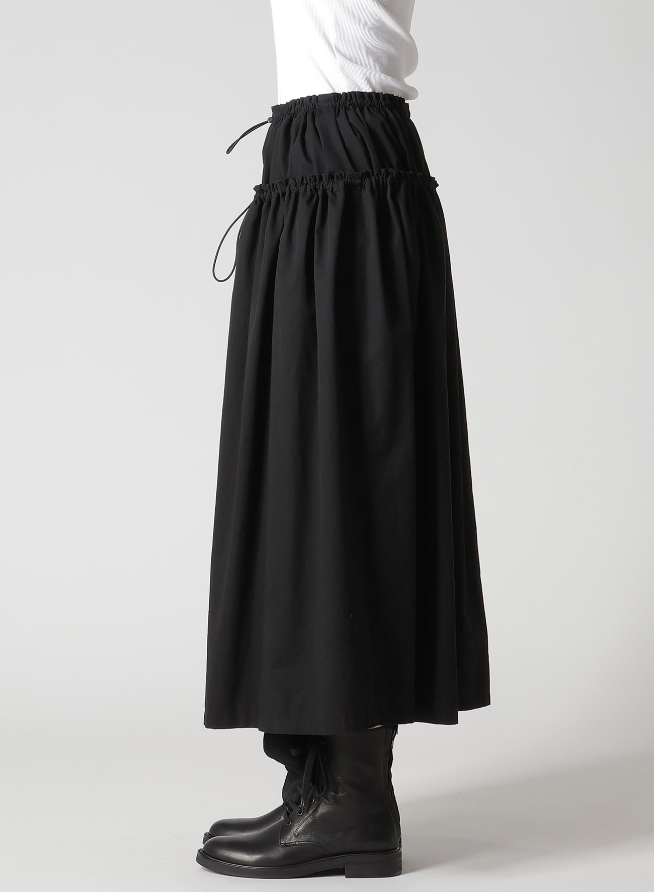 COTTON TWILL DOUBLE GATHERED SKIRT