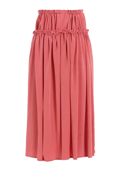 TA/PE CREPE DE CHINE DOUBLE GATHERED SKIRT
