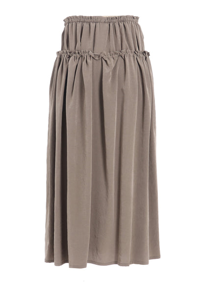 TA/PE CREPE DE CHINE DOUBLE GATHERED SKIRT