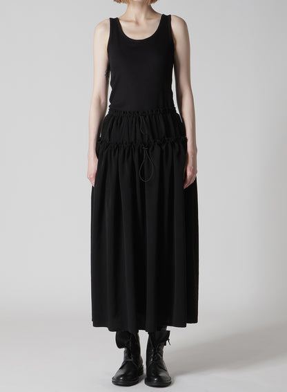 TA/PE CREPE DE CHINE DOUBLE GATHERED SKIRT