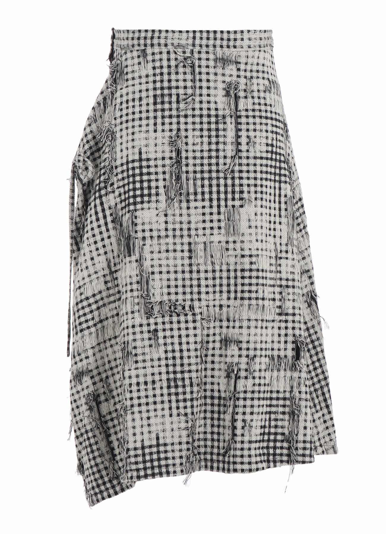 DAMAGED GINGHAM JACQUARD SKIRT