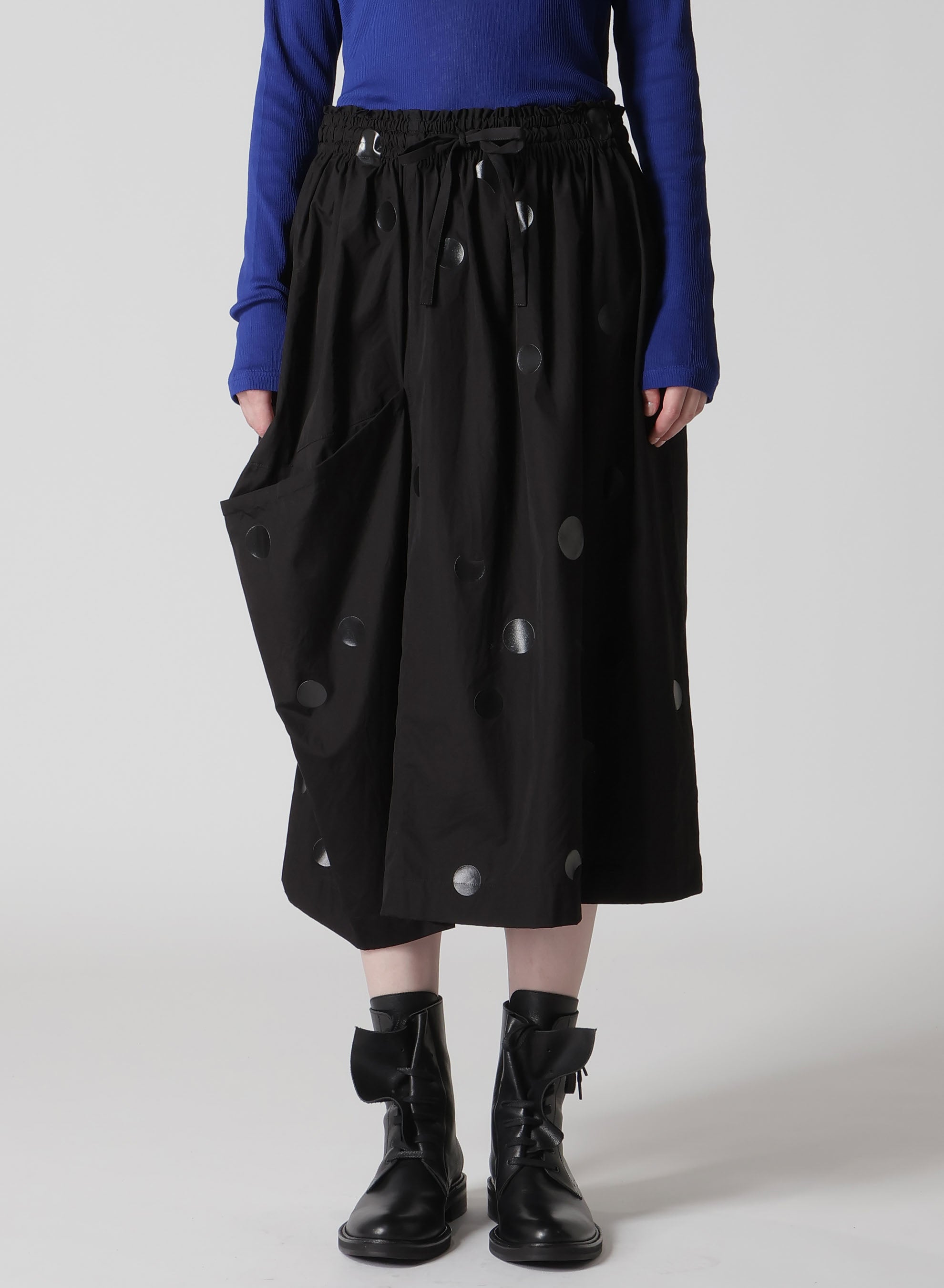 100/2 BROAD DOT PIGMENT PRINT DRAPE SKIRT – THE SHOP YOHJI YAMAMOTO