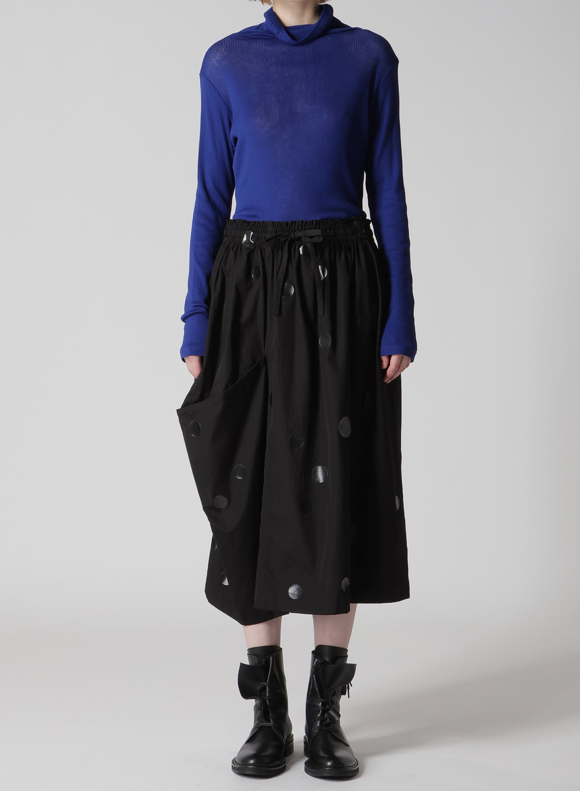 100/2 BROAD DOT PIGMENT PRINT DRAPE SKIRT – THE SHOP YOHJI YAMAMOTO
