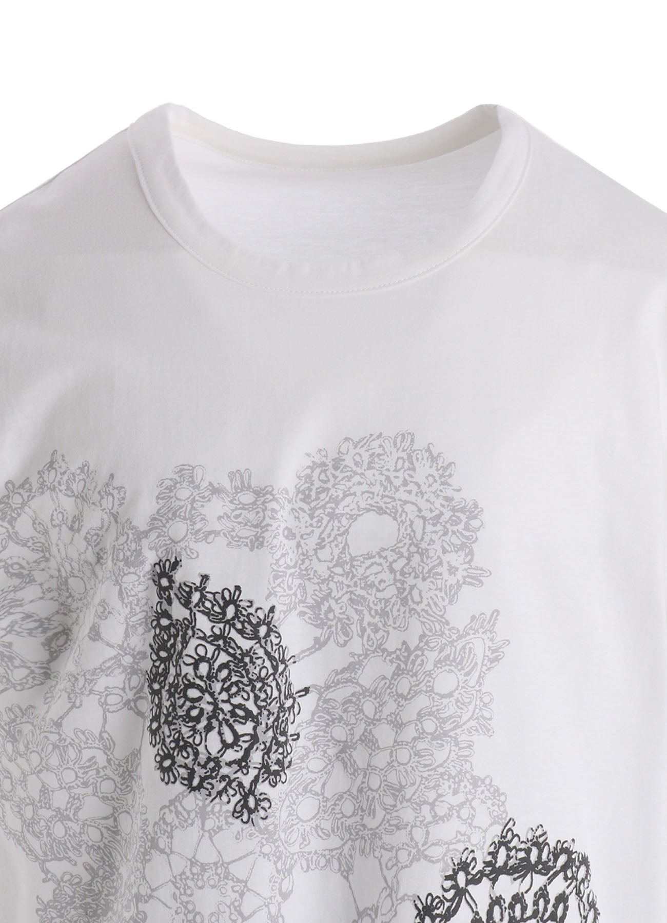 COTTON JERSEY LACE PRINT SHORT SLEEVE TEE
