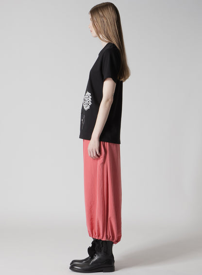 COTTON JERSEY LACE PRINT SHORT SLEEVE TEE