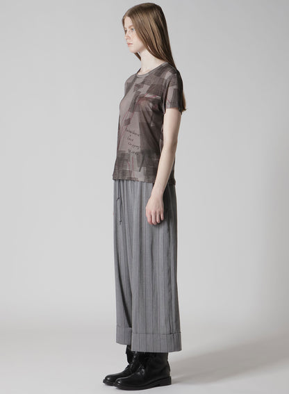 COTTON INTERLOCK NEWSPAPER PRINT SHORT SLEEVE TEE