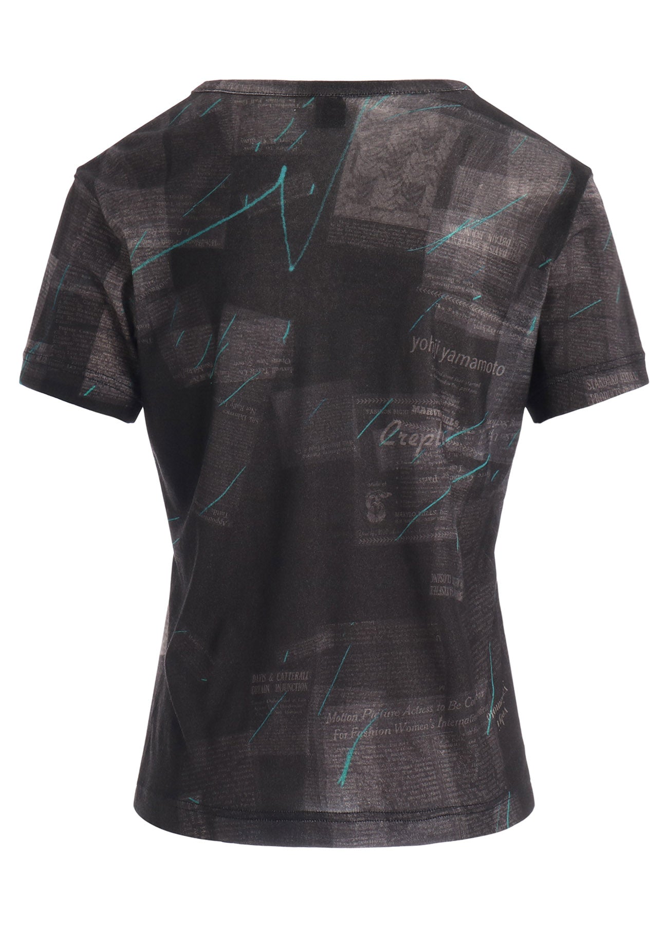 CELLULOSE NEWSPAPER PRINT SHORT SLEEVE TEE