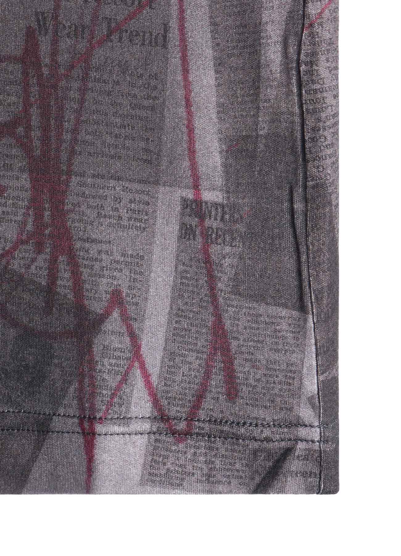 CELLULOSE NEWSPAPER PRINT LONG SLEEVE TEE