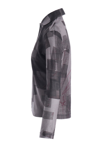 CELLULOSE NEWSPAPER PRINT CARDIGAN