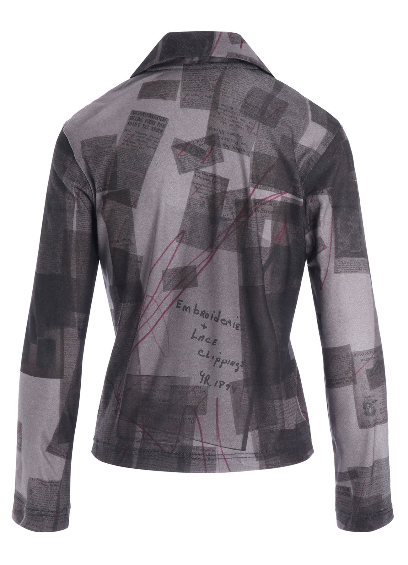 CELLULOSE NEWSPAPER PRINT CARDIGAN