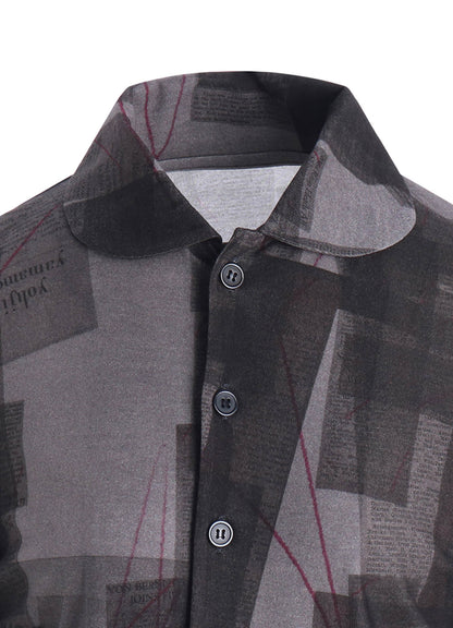 CELLULOSE NEWSPAPER PRINT CARDIGAN