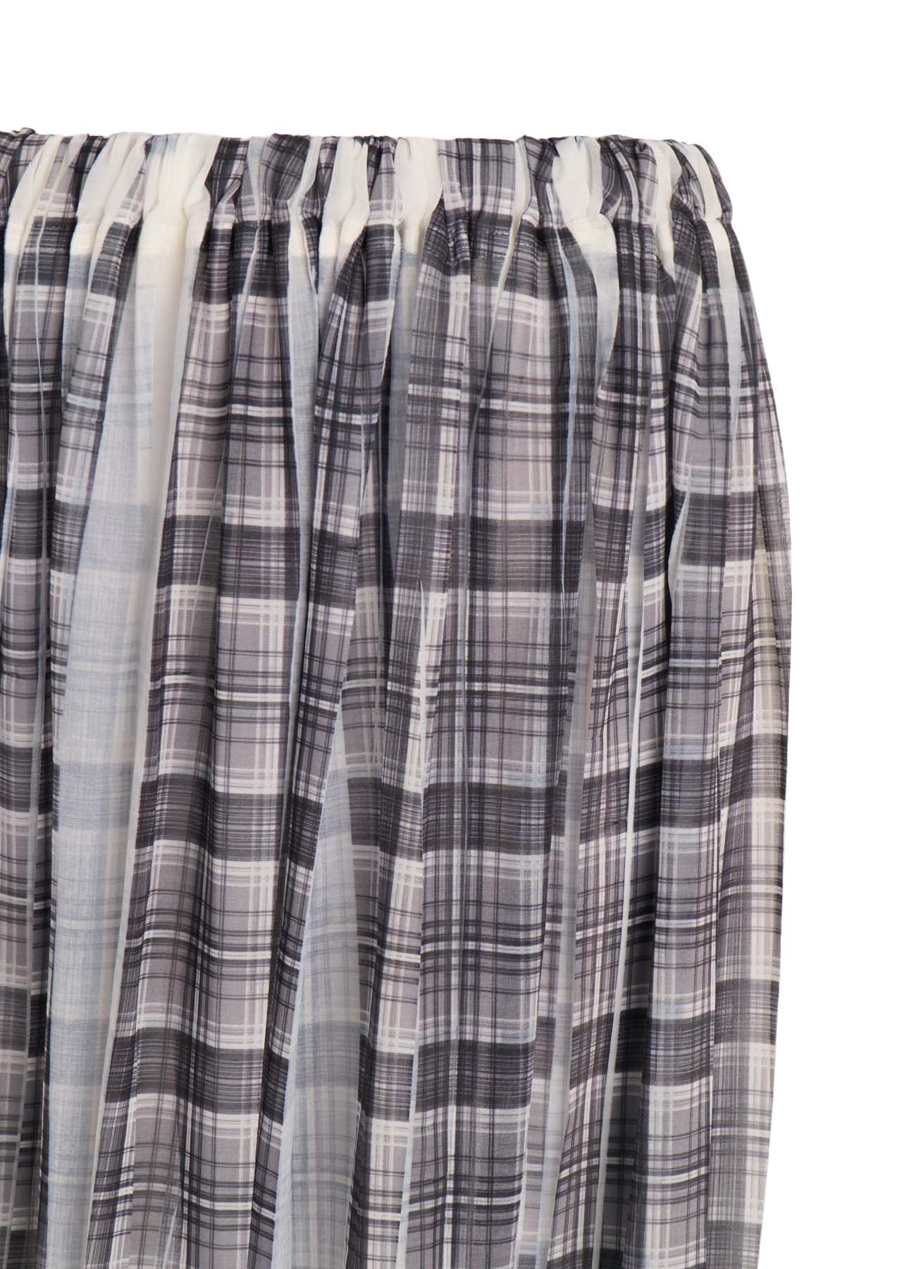 PLEATED PLAID PRINT ASYMMETRIC SKIRT – THE SHOP YOHJI YAMAMOTO