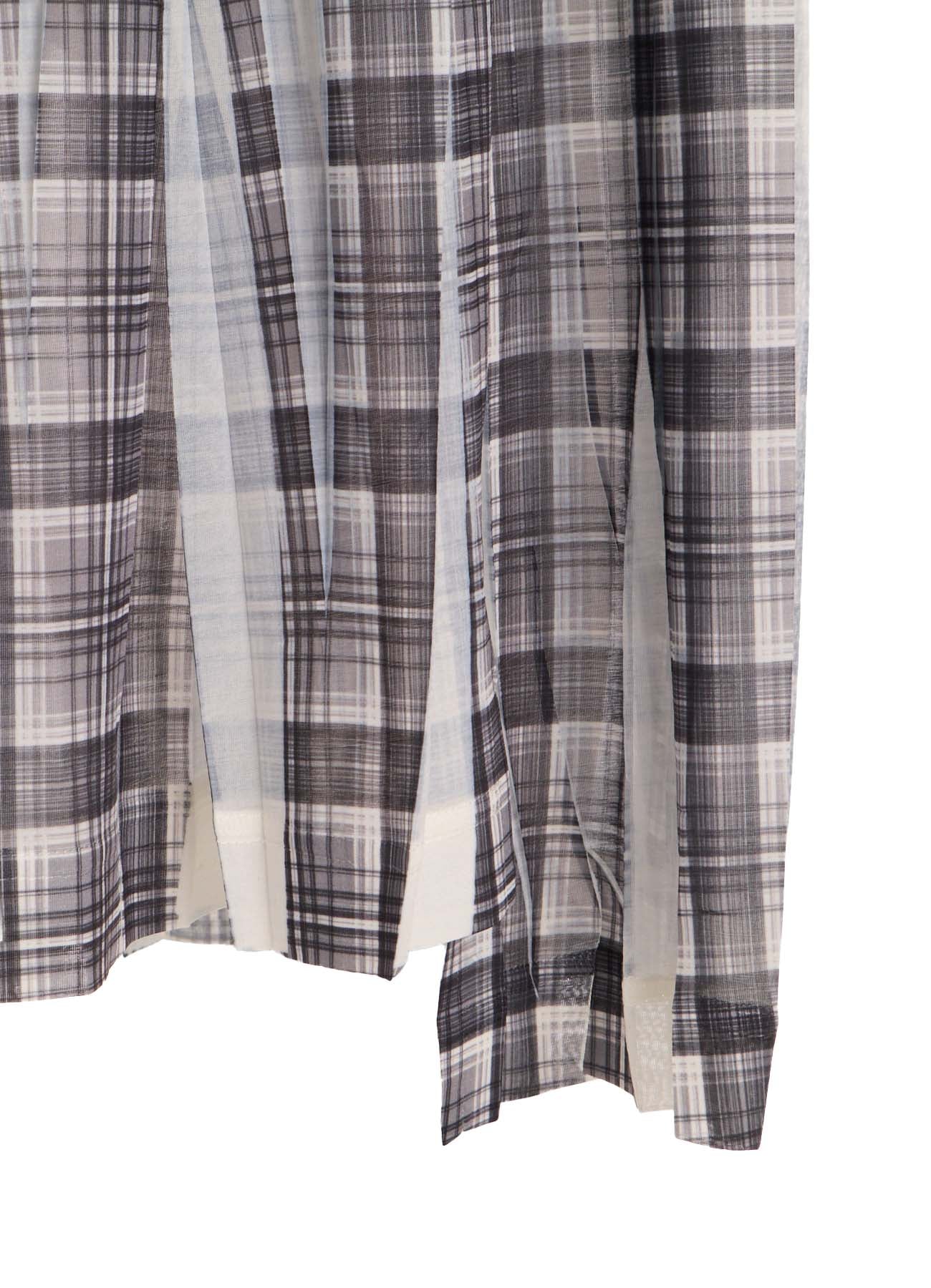 PLEATED PLAID PRINT ASYMMETRIC SKIRT – THE SHOP YOHJI YAMAMOTO