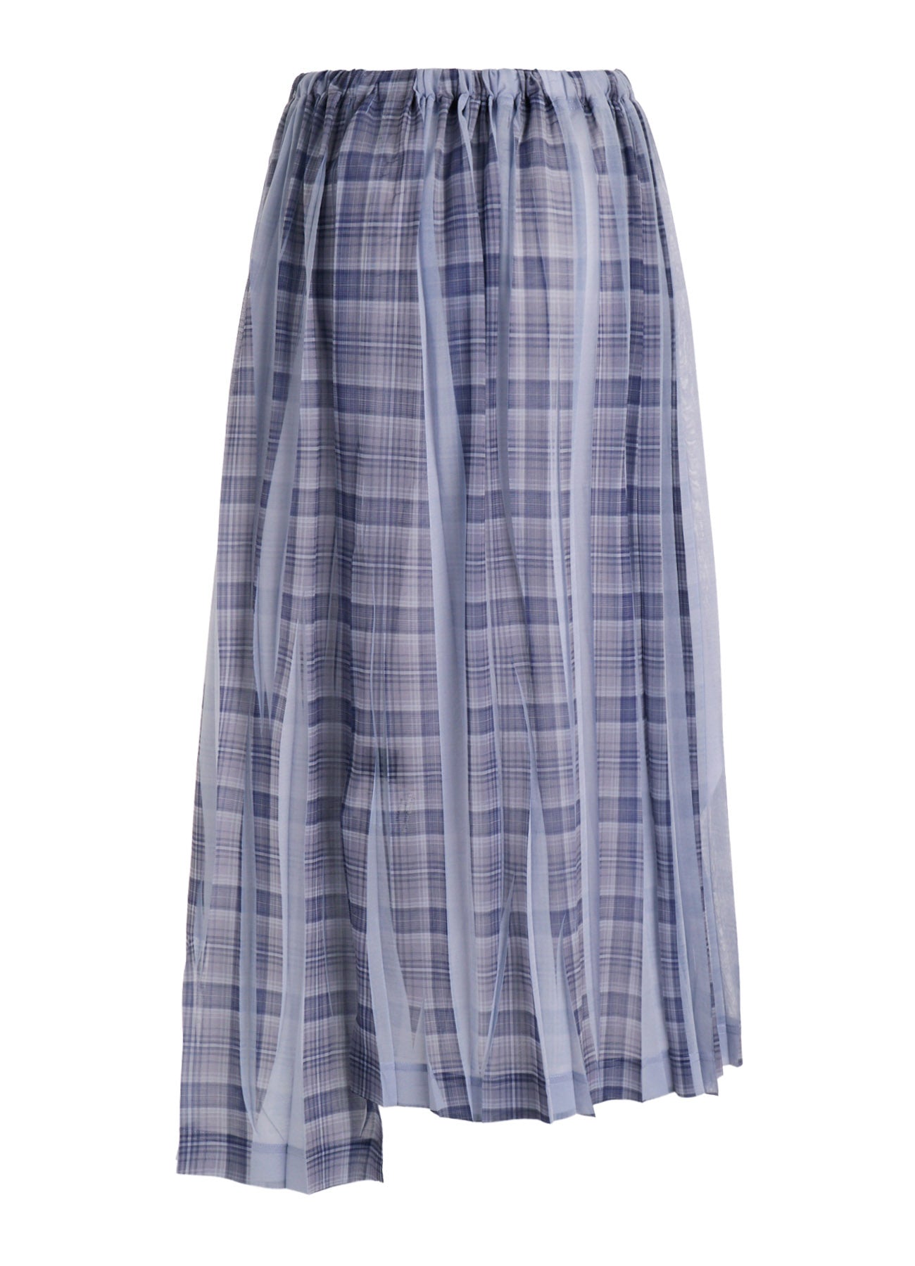PLEATED PLAID PRINT ASYMMETRIC SKIRT – THE SHOP YOHJI YAMAMOTO