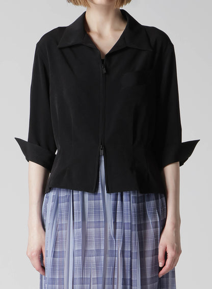 PLEATED PLAID PRINT ASYMMETRIC SKIRT