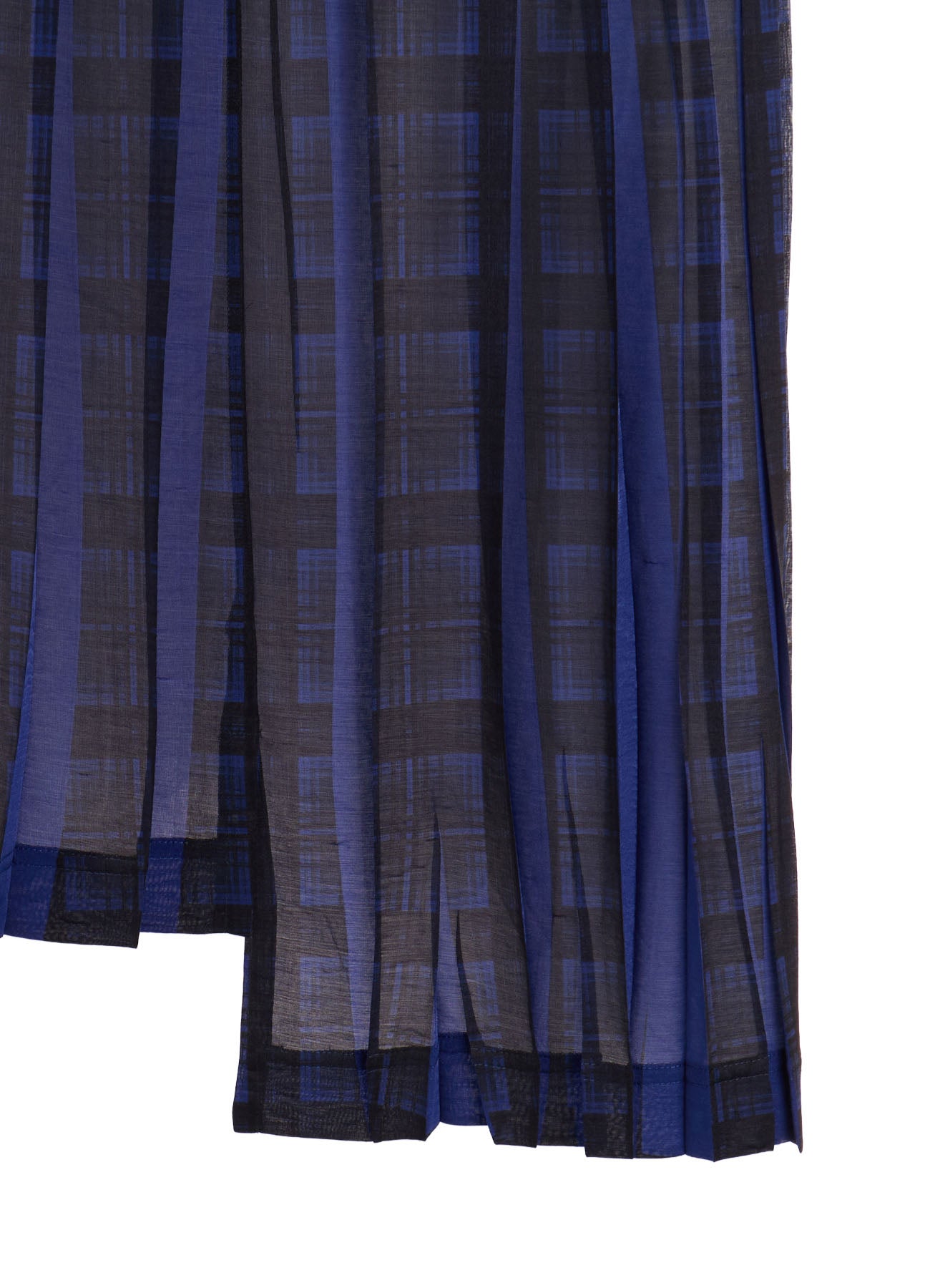 PLEATED PLAID PRINT ASYMMETRIC SKIRT