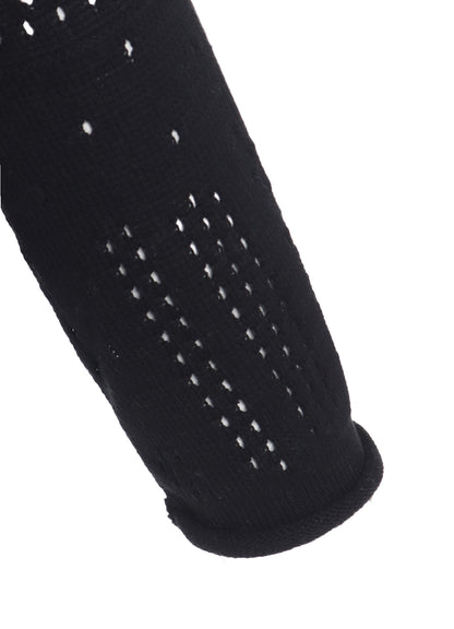 PATCHWORK LACE CURLED COLLAR ROUND NECK PULLOVER