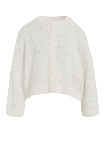 PATCHWORK LACE CROPPED CARDIGAN