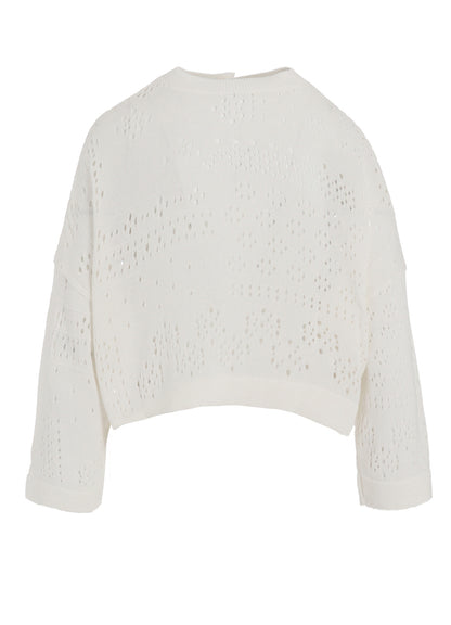 PATCHWORK LACE CROPPED CARDIGAN