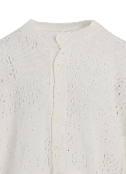 PATCHWORK LACE CROPPED CARDIGAN