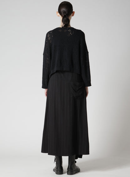 PATCHWORK LACE CROPPED CARDIGAN