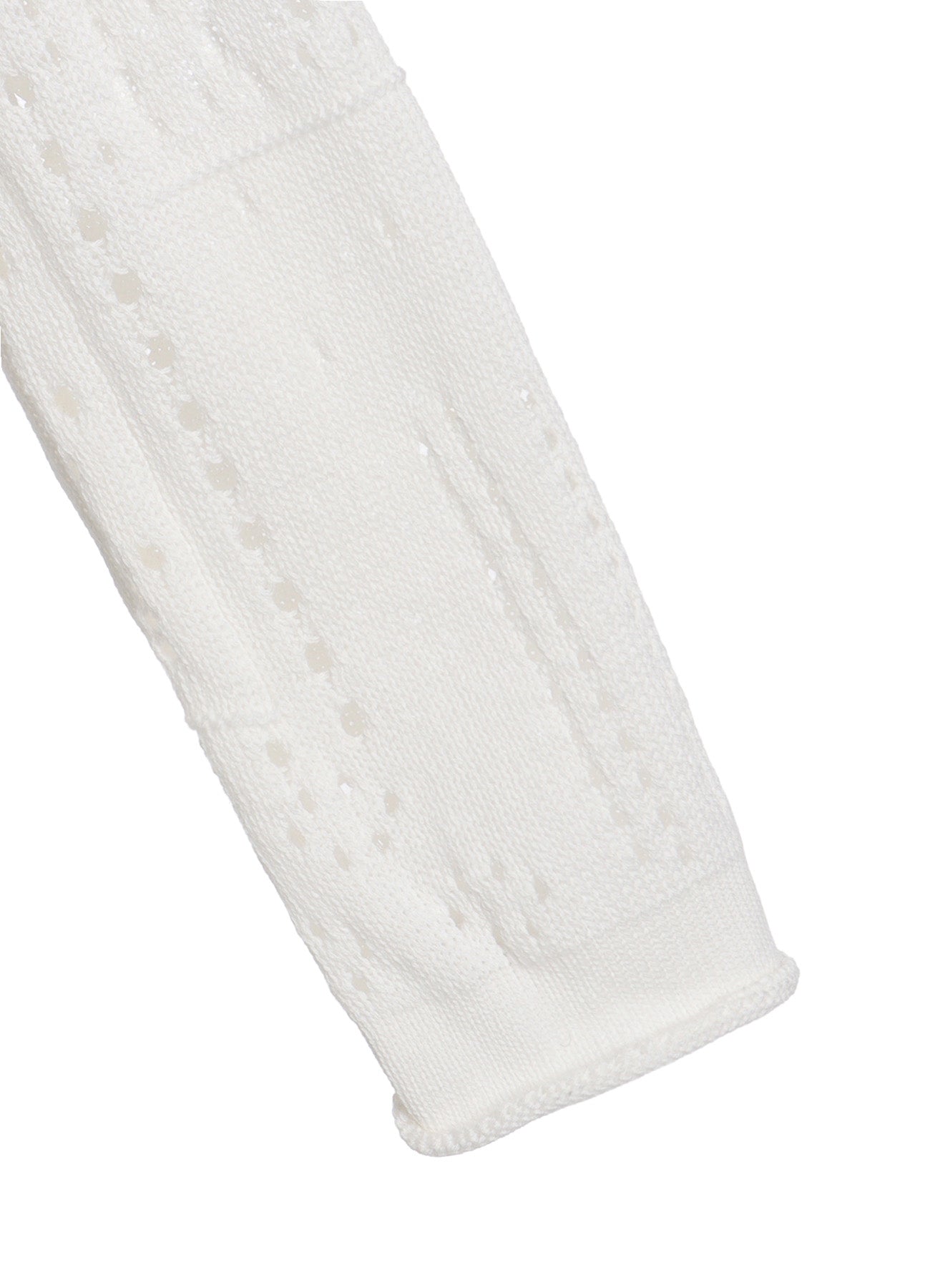 PATCHWORK LACE OFF-NECK CROPPED CARDIGAN