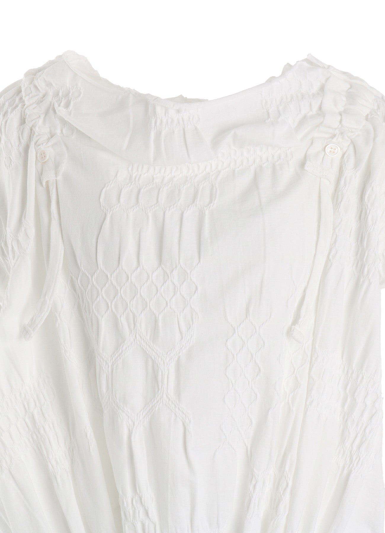 SMOCKING JQ GATHERED COLLAR PULLOVER