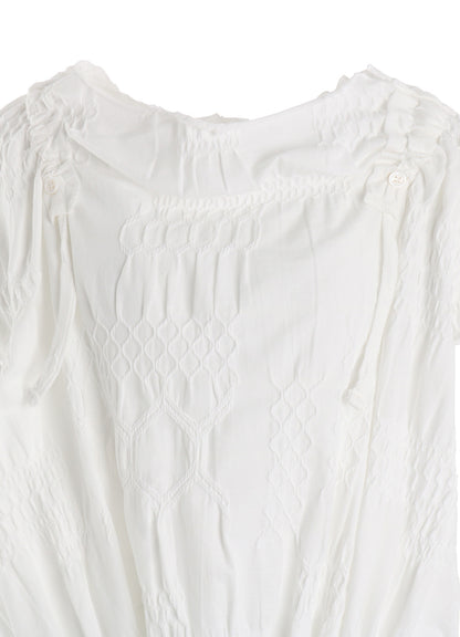 SMOCKING JQ GATHERED COLLAR PULLOVER