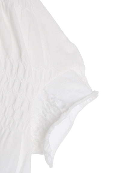 SMOCKING JQ GATHERED COLLAR PULLOVER