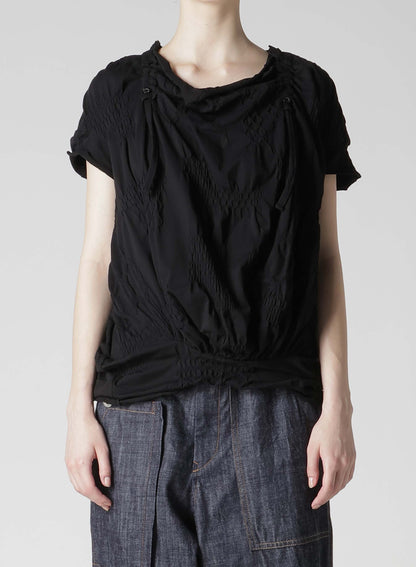 SMOCKING JQ GATHERED COLLAR PULLOVER