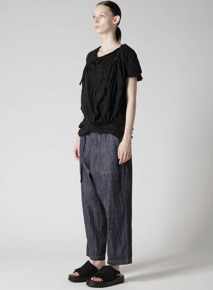 SMOCKING JQ GATHERED COLLAR PULLOVER