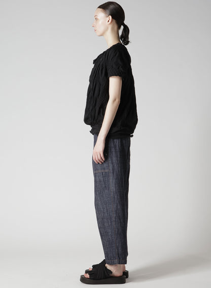 SMOCKING JQ GATHERED COLLAR PULLOVER