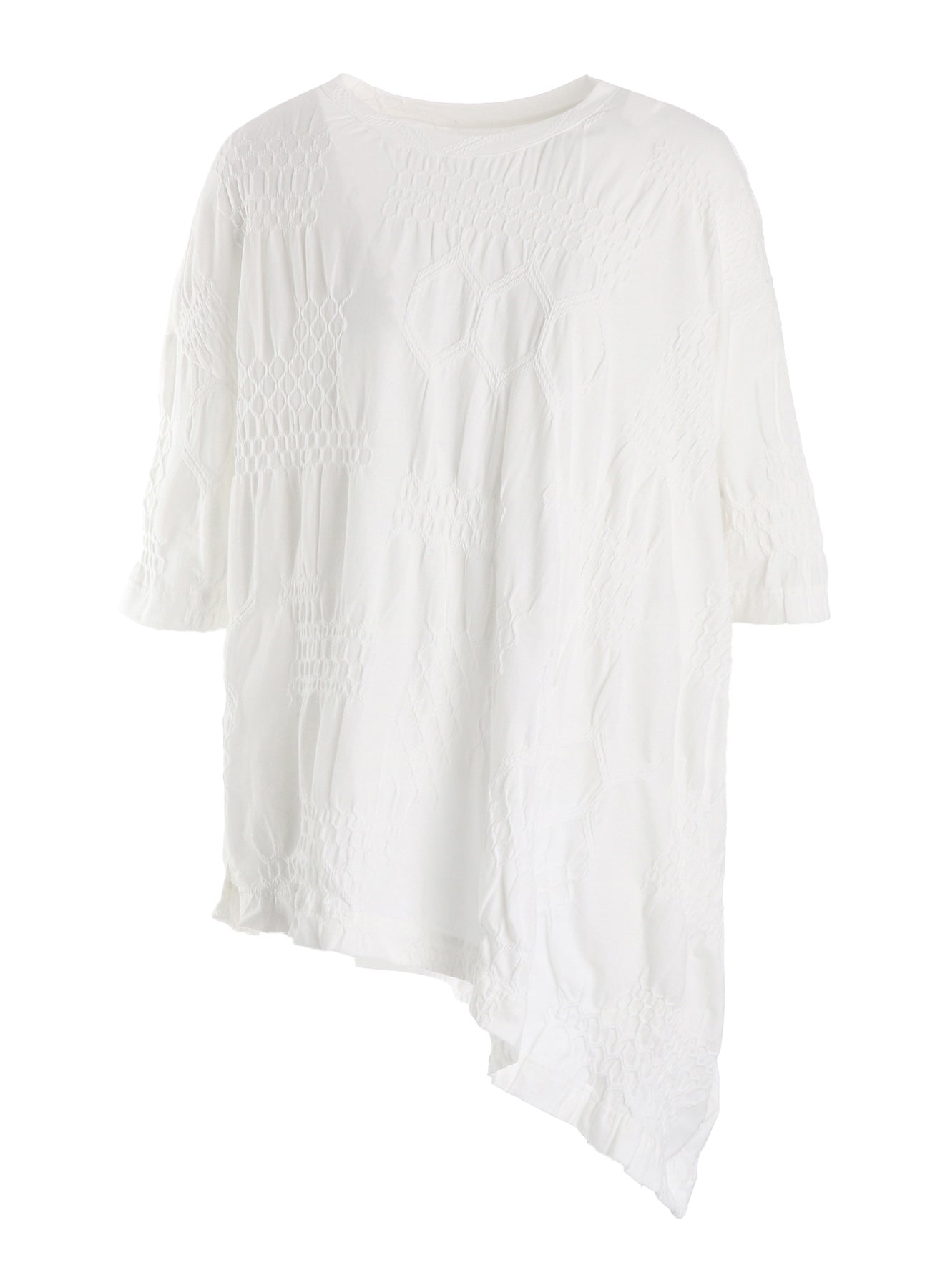 SMOCKING JQ ASYMMETRIC 3/4 SLEEVE TEE