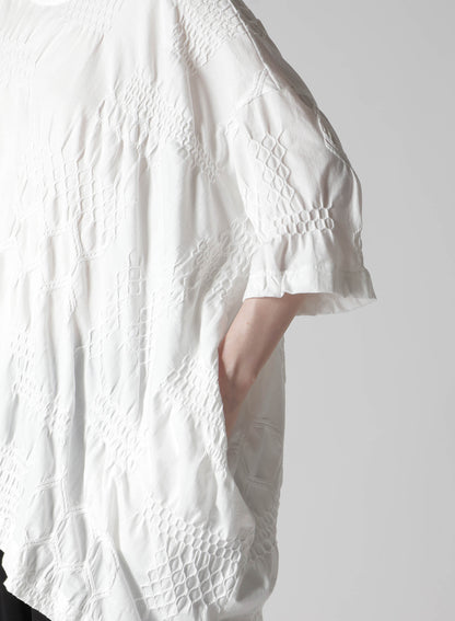 SMOCKING JQ ASYMMETRIC 3/4 SLEEVE TEE