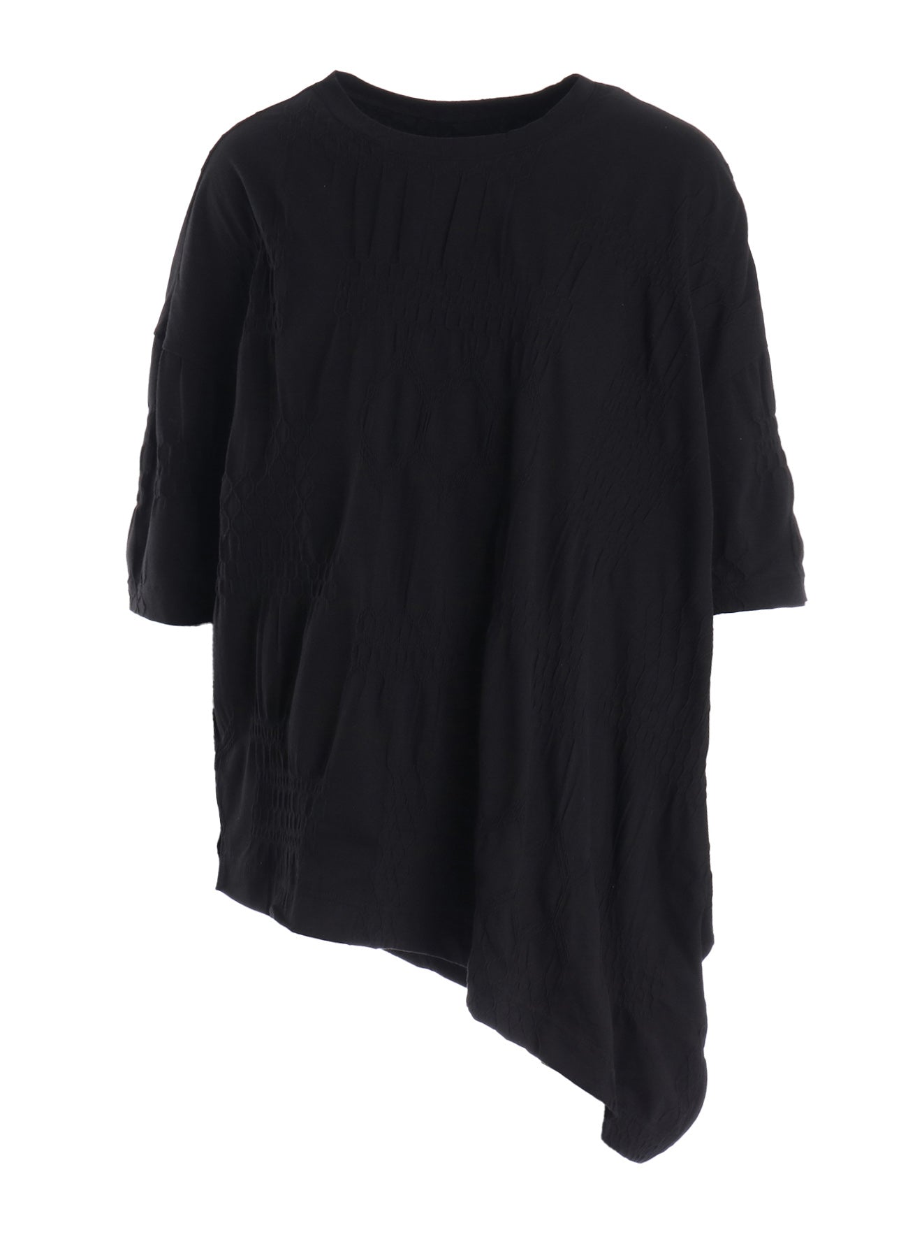 SMOCKING JQ ASYMMETRIC 3/4 SLEEVE TEE