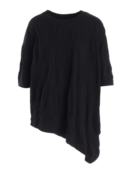 SMOCKING JQ ASYMMETRIC 3/4 SLEEVE TEE
