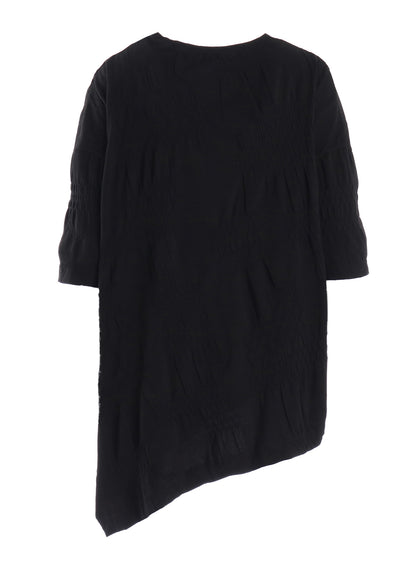 SMOCKING JQ ASYMMETRIC 3/4 SLEEVE TEE