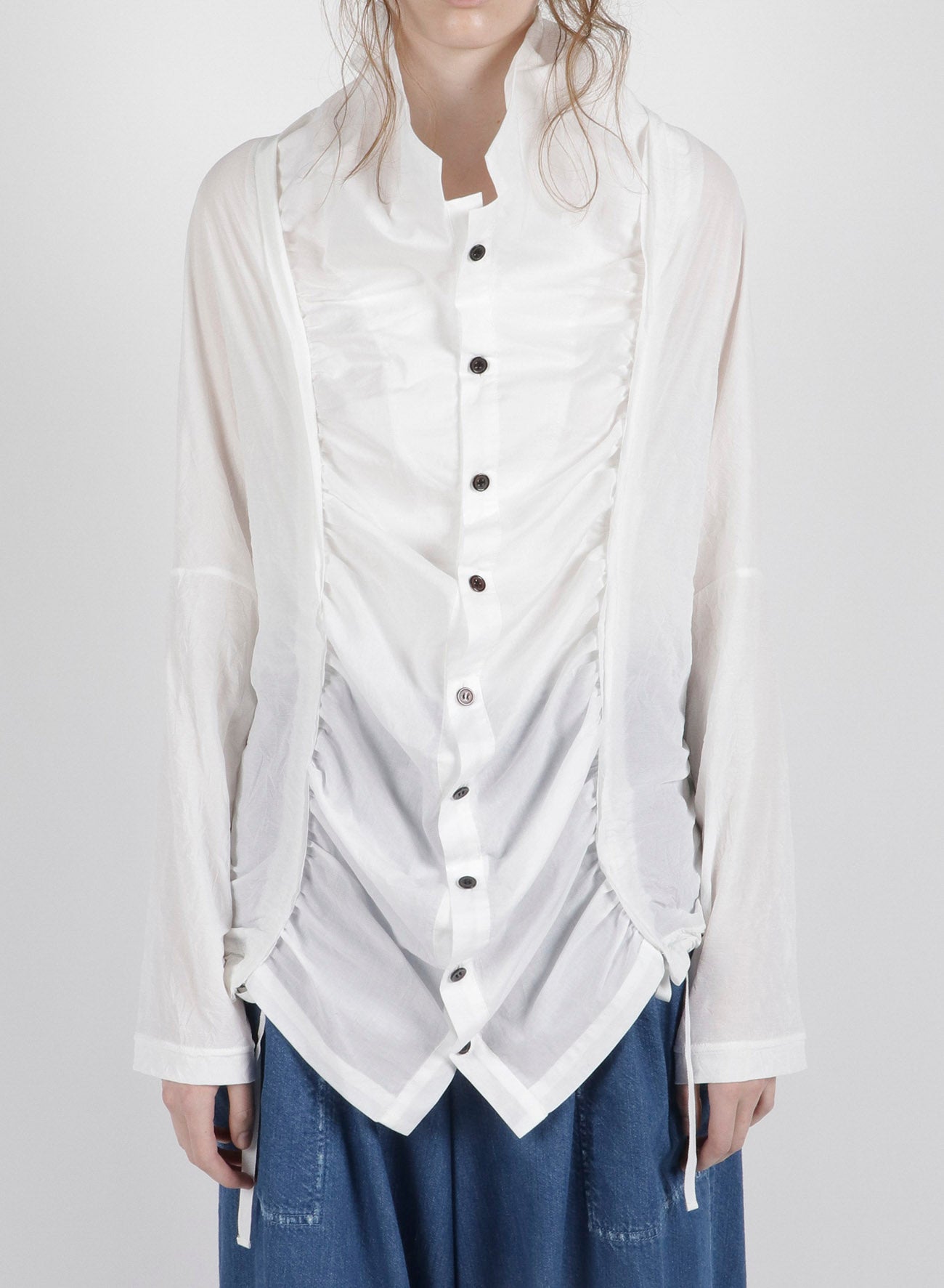 FRENCHTERRY HAND STITCH BACK ZIP PULLOVER