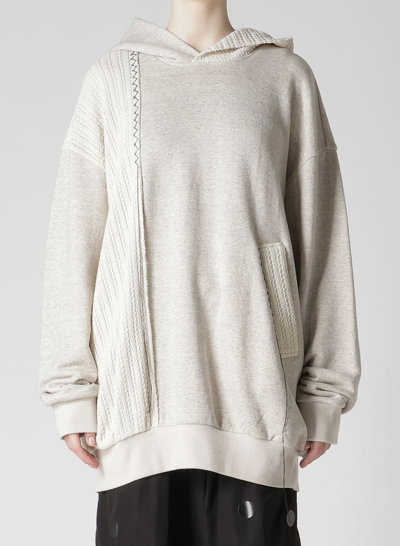 FRENCHTERRY HAND STITCH BACK ZIP PULLOVER