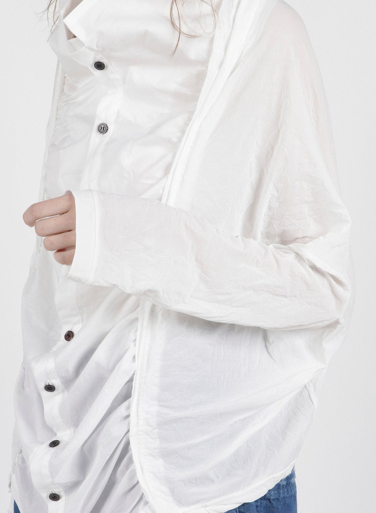 FRENCHTERRY HAND STITCH BACK ZIP PULLOVER