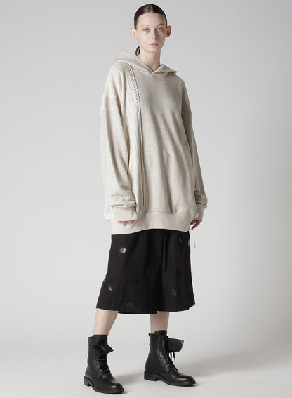 FRENCHTERRY HAND STITCH BACK ZIP PULLOVER