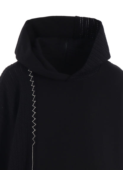 FRENCHTERRY HAND STITCH BACK ZIP PULLOVER