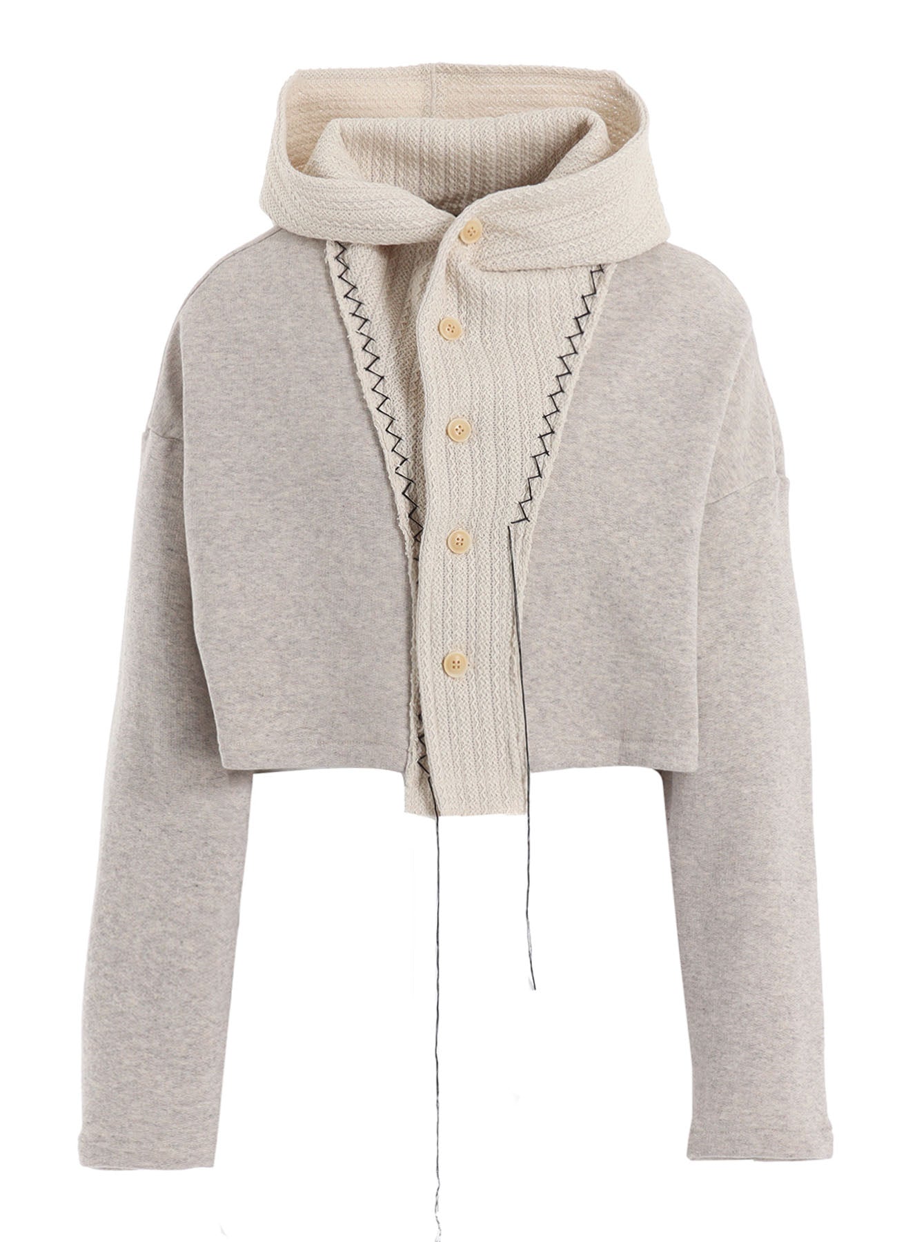 FRENCHTERRY HAND STITCH HOODED CARDIGAN